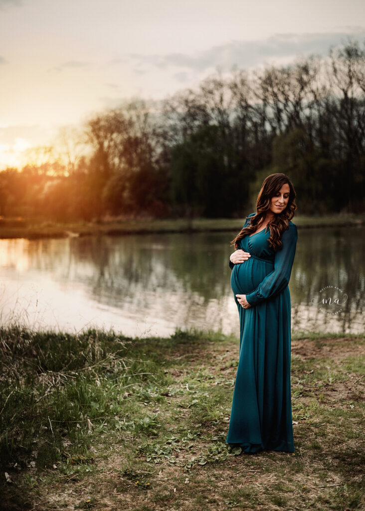 troy michigan maternity newborn photographer melissa anne photography sunset by lake
