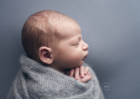 Michigan newborn photographer Melissa Anne Photography side profile baby
