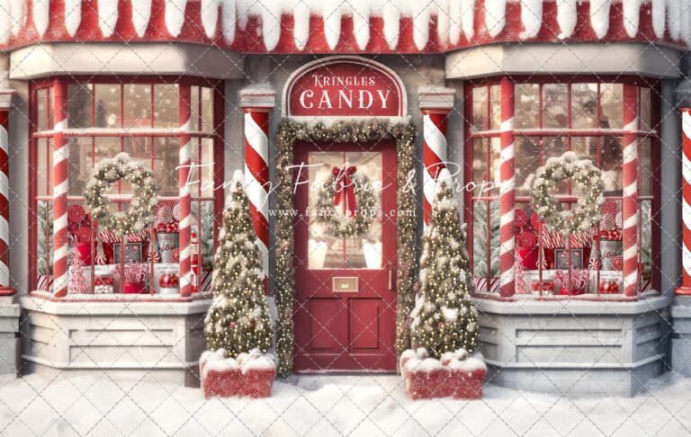 candy cane lane Christmas mini session scene