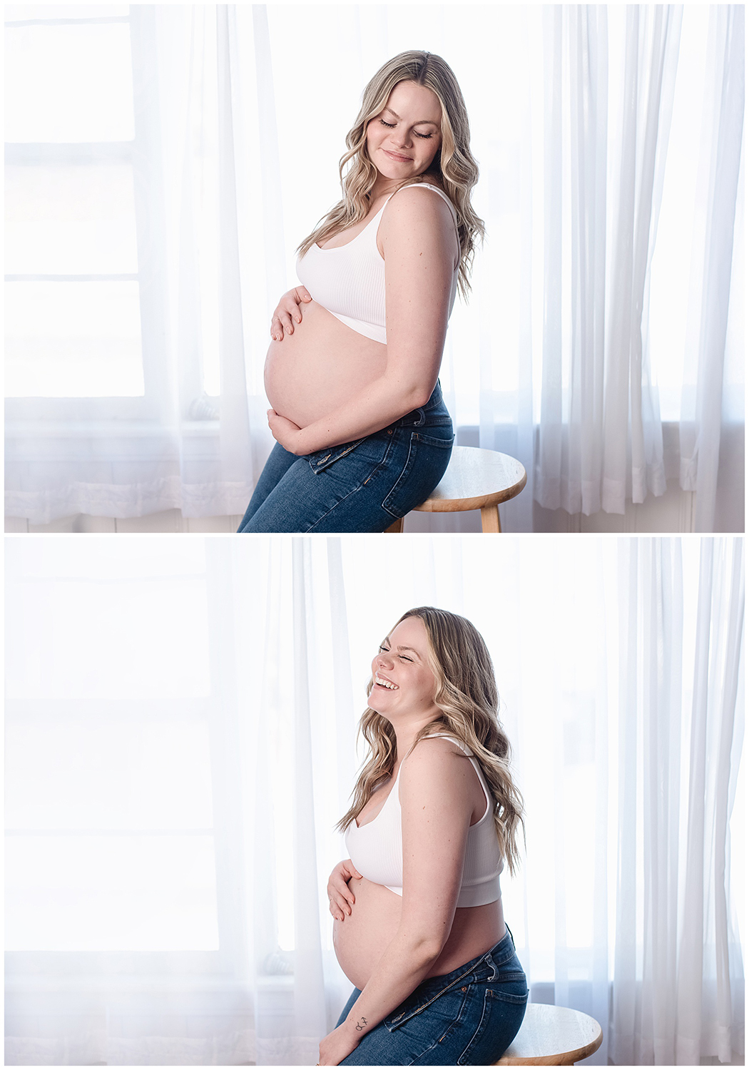 maternity-photos-melissa-anne-photography-white-tank-top-and-jeans-natural-candid-in-front-of-window