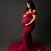 Clarkston Michigan maternity photographer Melissa Anne Photography studio maternity session with couture gown