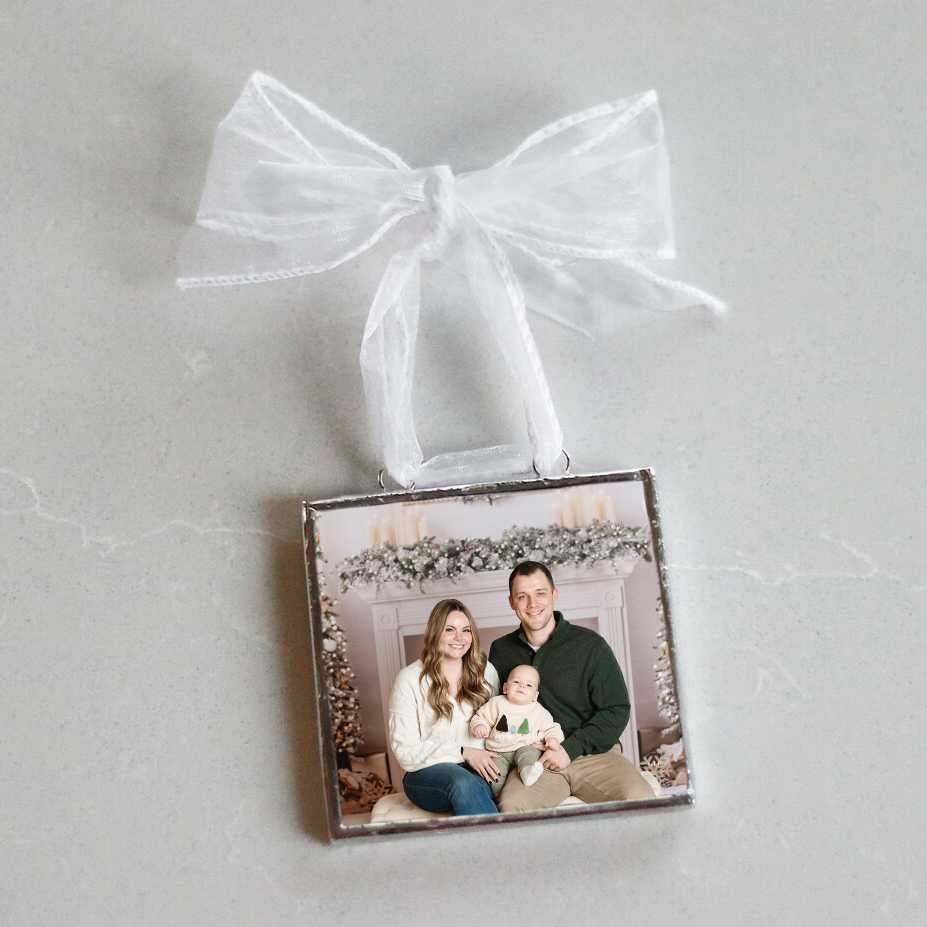 silver ornament Melissa Anne Photography Christmas mini Sessions